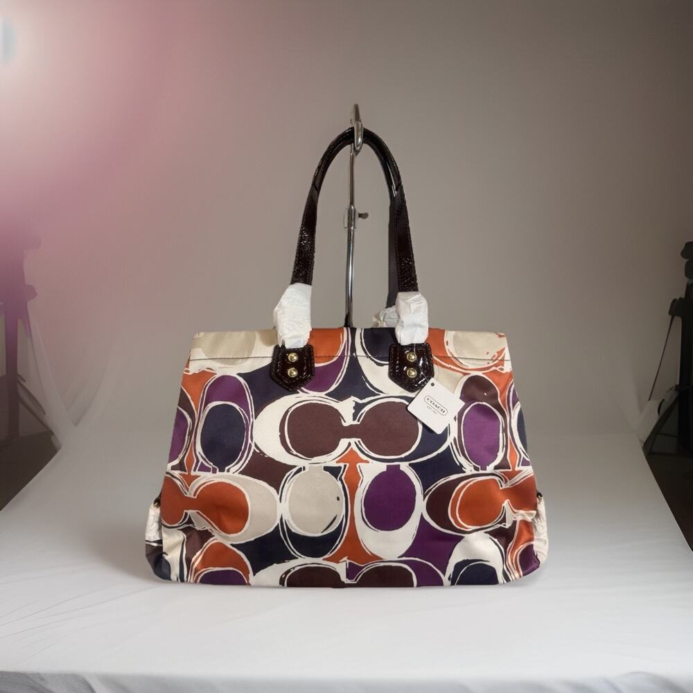 NWT Rare Coach F20113 Scarf Print Satchel & F62058 Coin Purse Set - Picture 13 of 14